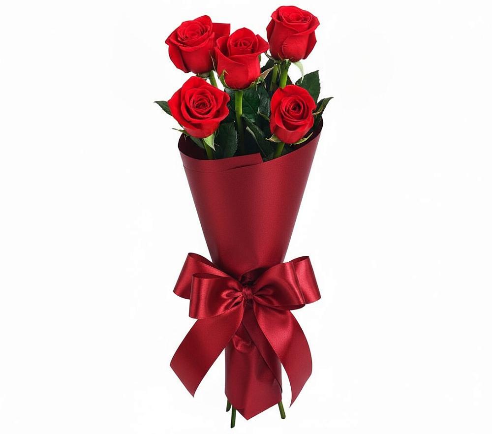 Букет 5 Красных роз Эдлесс Лав в Невьянске