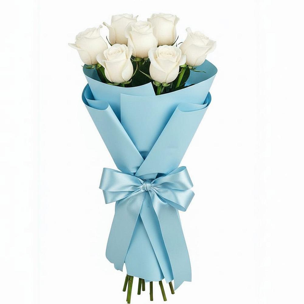Букет 7 белых роз Проуд в Невьянске