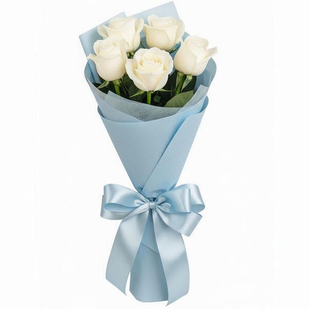 Букет 5 Белых роз Проуд в Невьянске