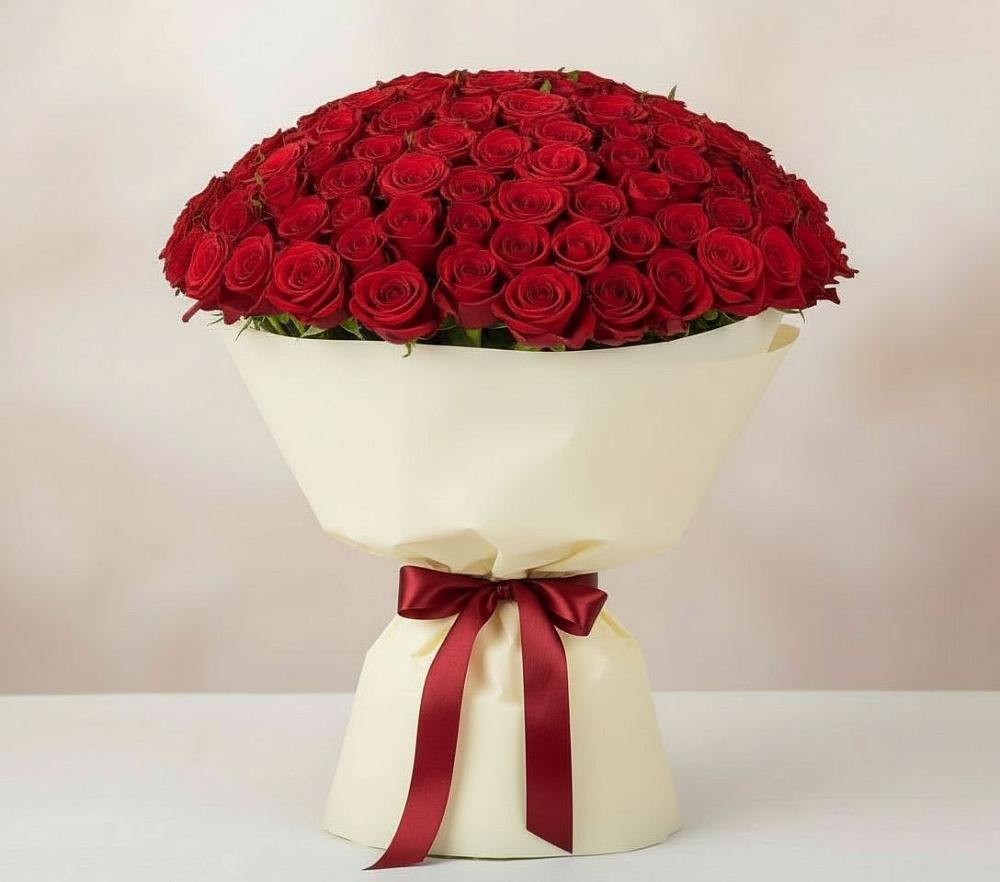 Букет 101 Красная роза Милано в Невьянске