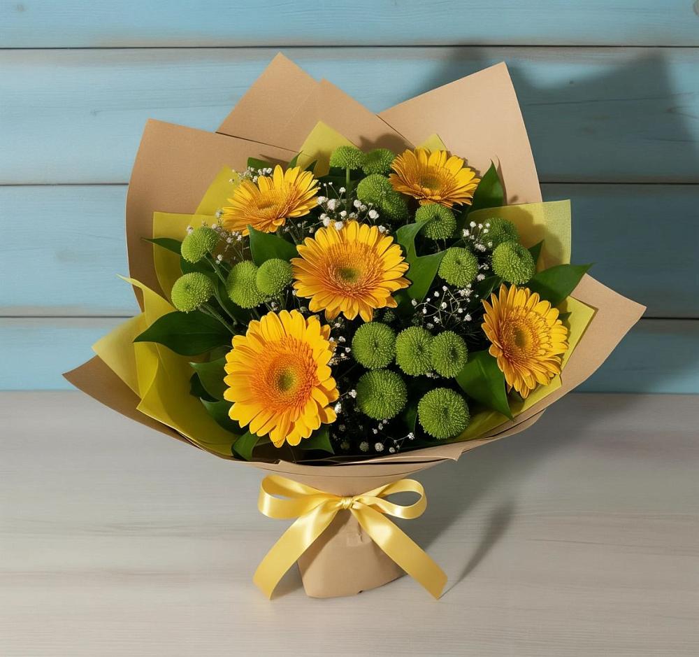 Букет цветов из: Герберы и Хризантемы в Невьянске