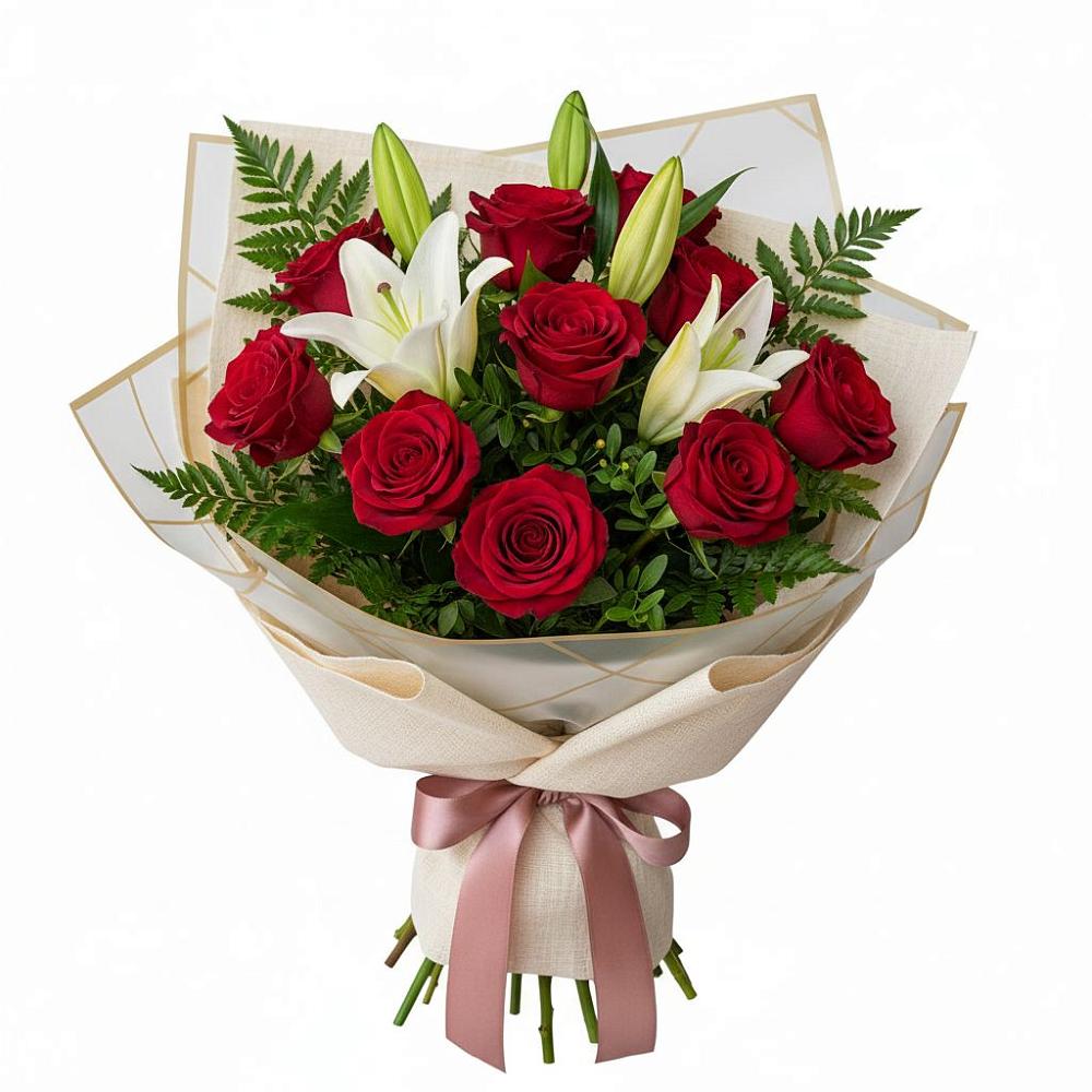 Букет цветов из: Лилии и Розы в Невьянске