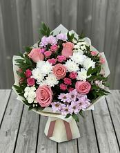 Букет цветов из:  Альстромерии, Гвоздики, Розы и Хризантемы #REPLACE_PRED# Невьянске