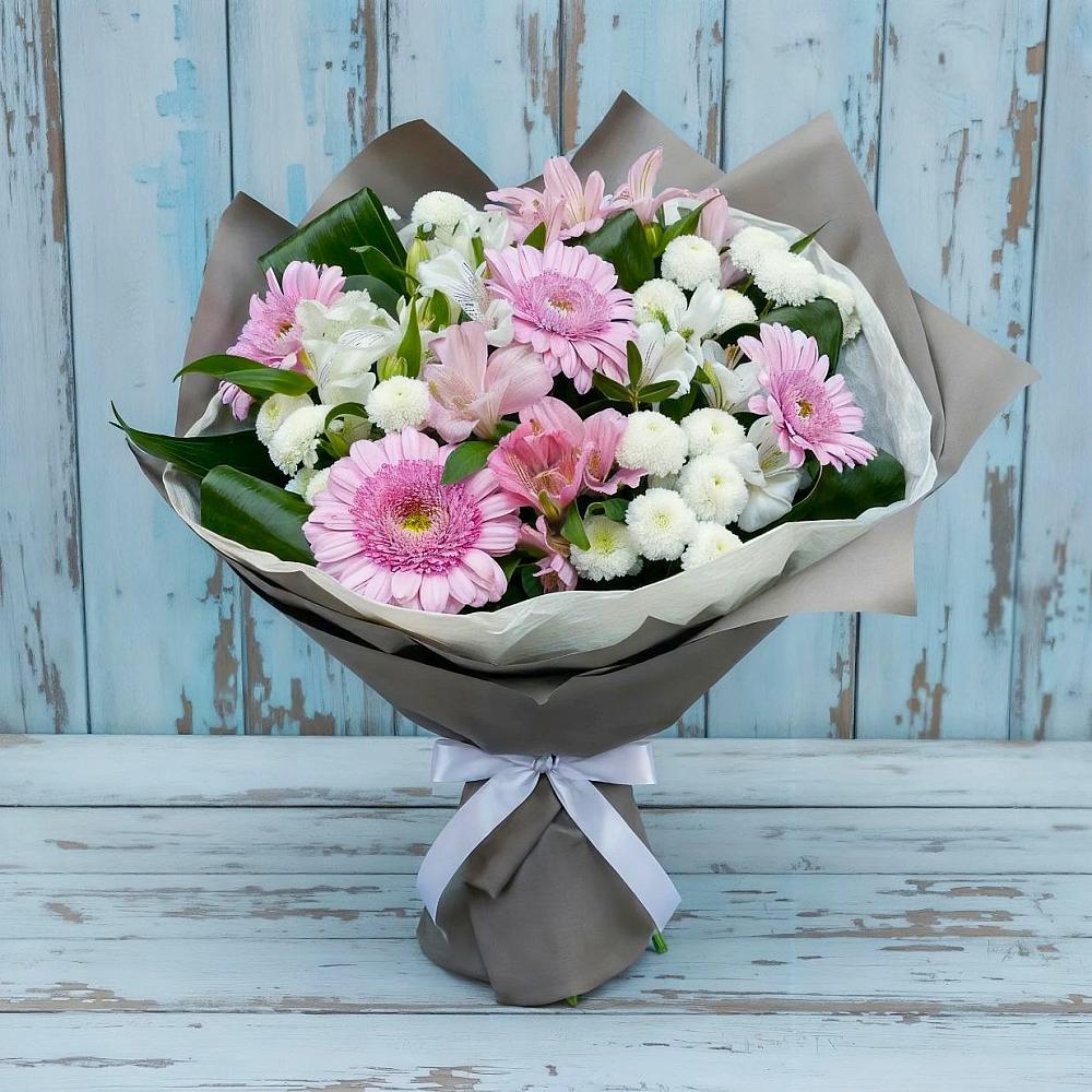 Букет цветов из: Герберы, Альстромерии и Хризантемы в Невьянске