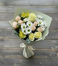 Букет цветов из:  Альстромерии, Розы и Хризантемы в Невьянске